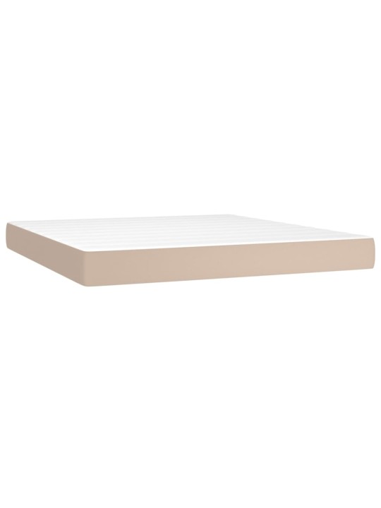 Box spring postel matrace a led cappuccino 180x200cm umělá kůže