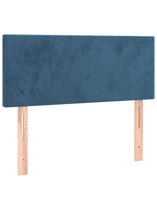 Box spring postel s matrací a LED tmavě modrá 120x200 cm samet