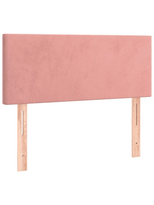 Box spring postel s matrací a LED růžová 120x200 cm samet