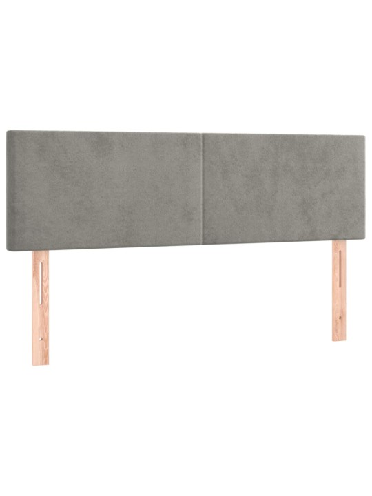 Box spring postel s matrací a LED světle šedá 140x190 cm samet