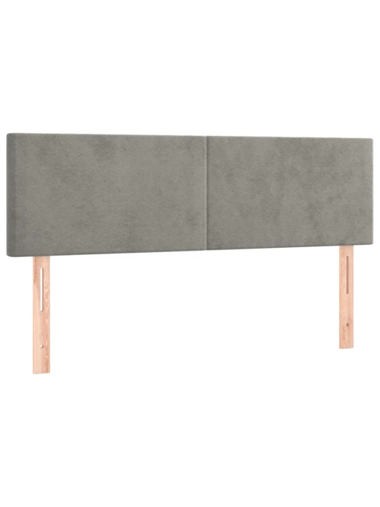 Box spring postel s matrací a LED světle šedá 140x190 cm samet