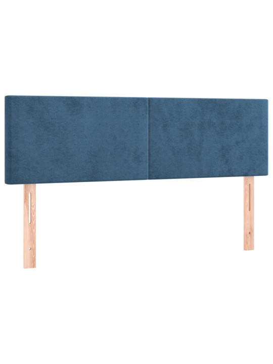 Box spring postel s matrací a LED tmavě modrá 140x190 cm samet