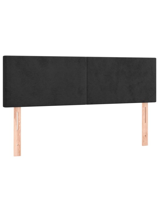 Box spring postel s matrací a LED černá 140x200 cm samet