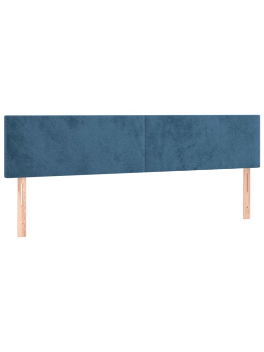 Box spring postel s matrací a led tmavě modrá 160x200 cm samet