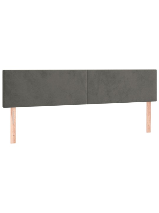 Box spring postel s matrací a LED tmavě šedá 200x200 cm samet