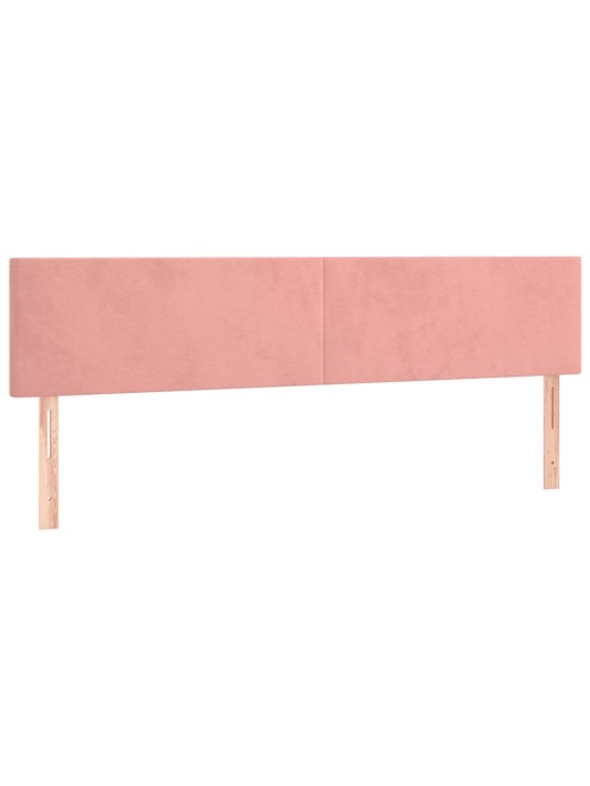 Box spring postel s matrací a LED růžová 200x200 cm samet
