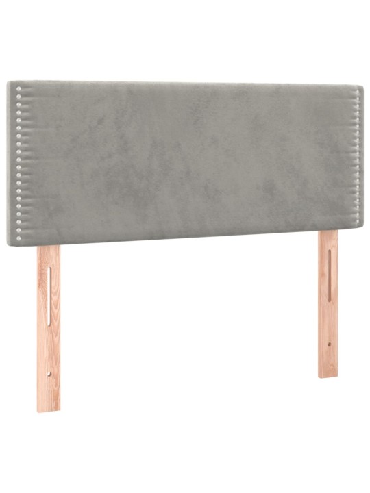 Box spring postel s matrací a LED světle šedá 80 x 200 cm samet