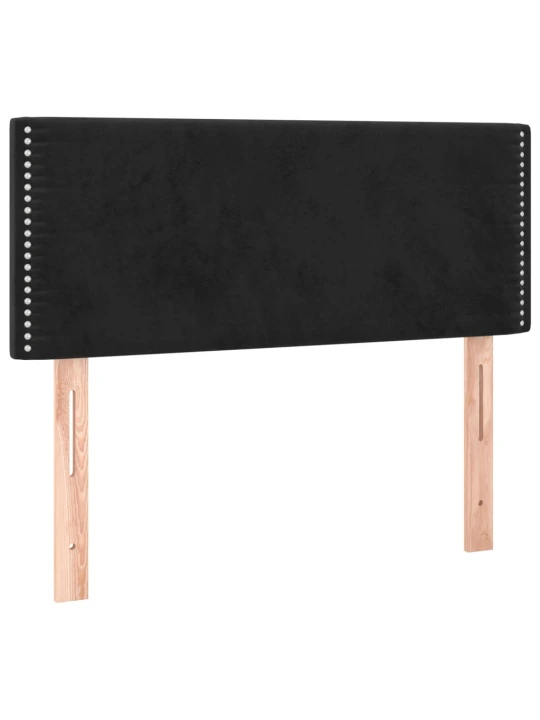 Box spring postel s matrací a LED černá 80 x 200 cm samet