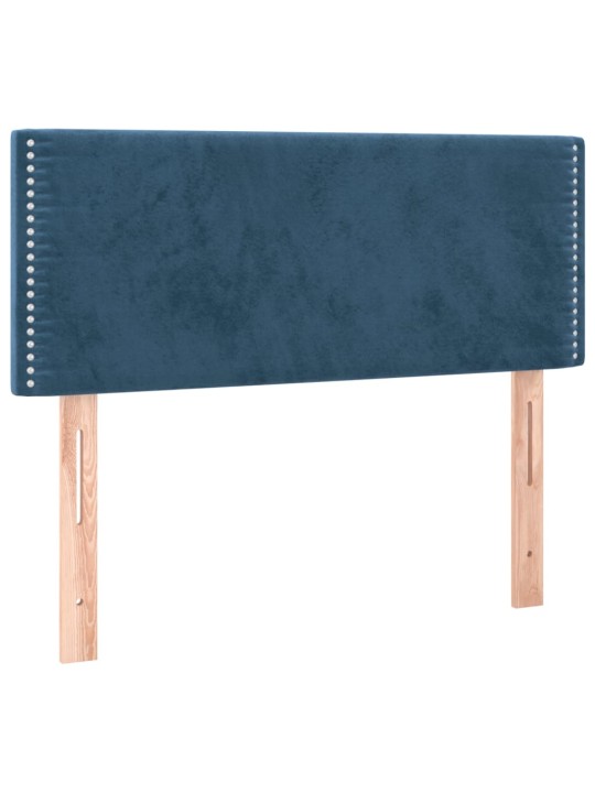 Box spring postel s matrací a LED tmavě modrá 120x200 cm samet