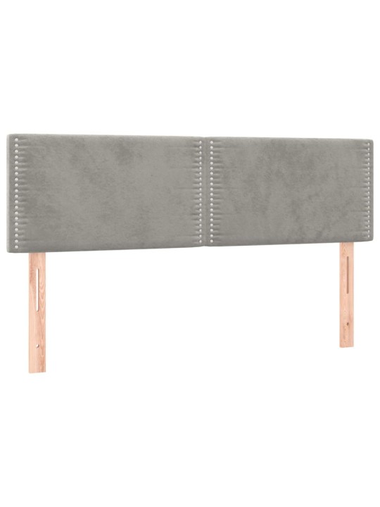 Box spring postel s matrací a LED světle šedá 140x190 cm samet