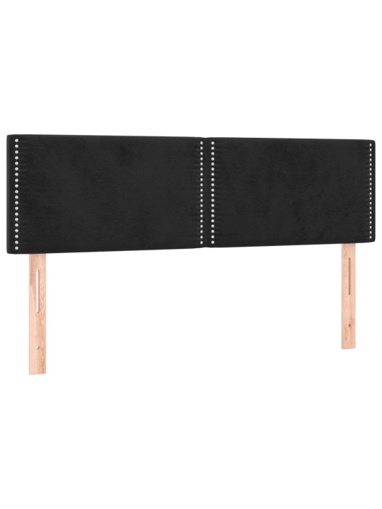 Box spring postel s matrací a LED černá 140x190 cm samet