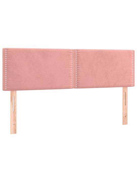 Box spring postel s matrací a LED růžová 140x190 cm samet