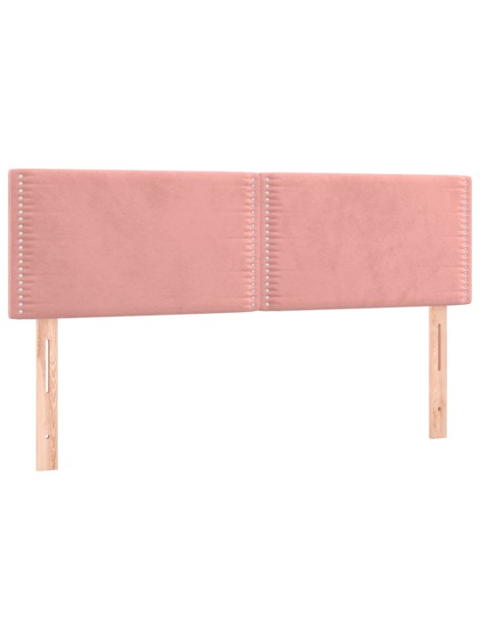 Box spring postel s matrací a LED růžová 140x200 cm samet