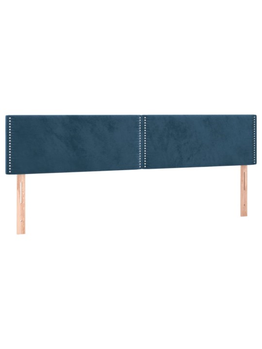 Box spring postel s matrací a LED tmavě modrá 160x200 cm samet