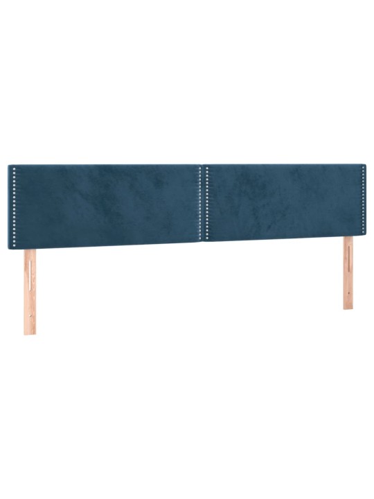 Box spring postel s matrací a LED tmavě modrá 180x200 cm samet