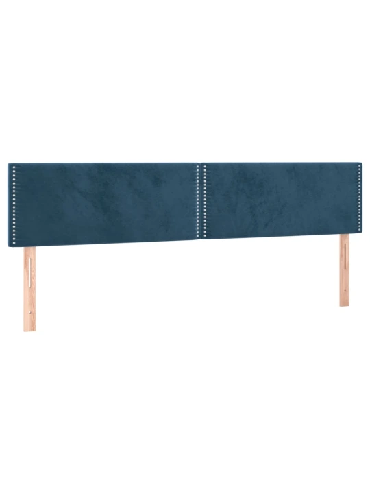 Box spring postel s matrací a LED tmavě modrá 180x200 cm samet