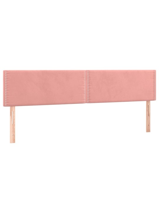 Box spring postel s matrací a LED růžová 180x200 cm samet