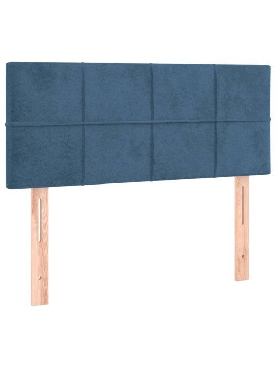Box spring postel s matrací a LED tmavě modrá 80 x 200 cm samet
