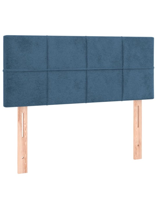 Box spring postel s matrací a LED tmavě modrá 100x200 cm samet