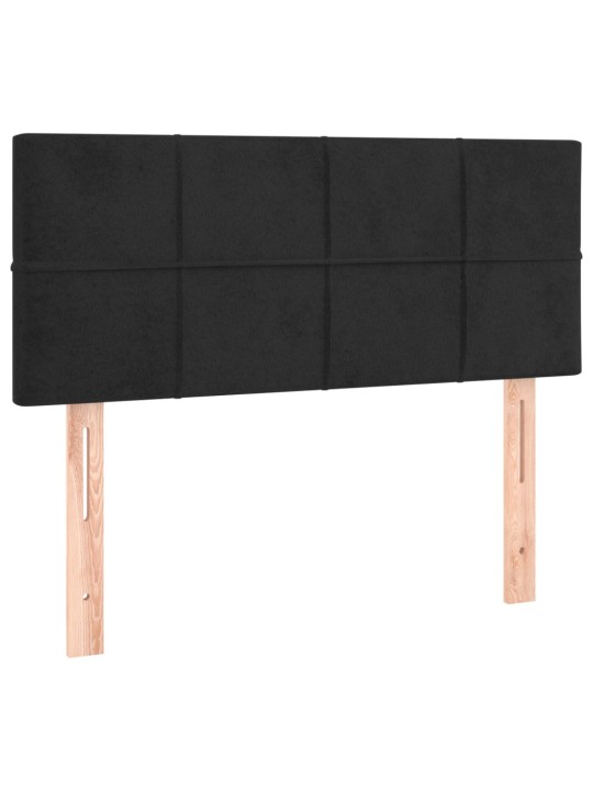 Box spring postel s matrací a LED černá 120x200 cm samet