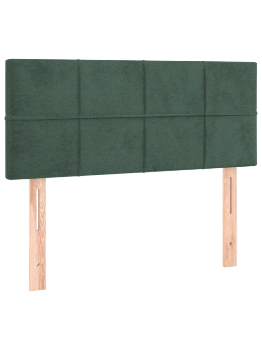 Box spring postel s matrací a LED tmavě zelená 120x200 cm samet