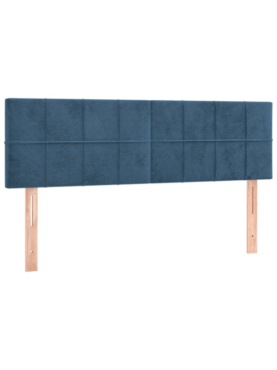 Box spring postel s matrací a LED tmavě modrá 140x190 cm samet