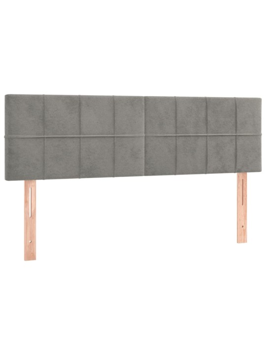 Box spring postel s matrací a LED světle šedá 140x200 cm samet