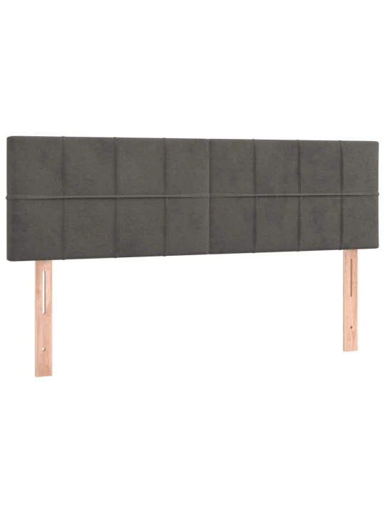 Box spring postel s matrací a LED tmavě šedá 140x200 cm samet