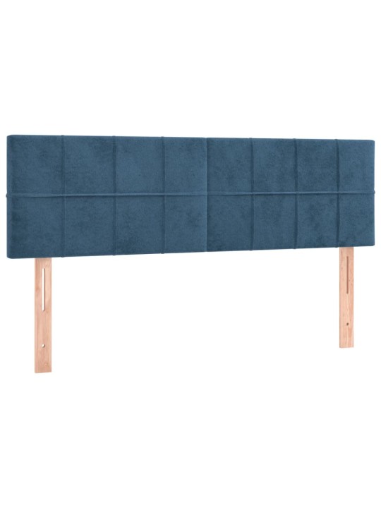 Box spring postel s matrací a LED tmavě modrá 140x200 cm samet