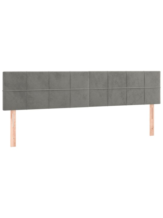 Box spring postel s matrací a LED světle šedá 160x200 cm samet
