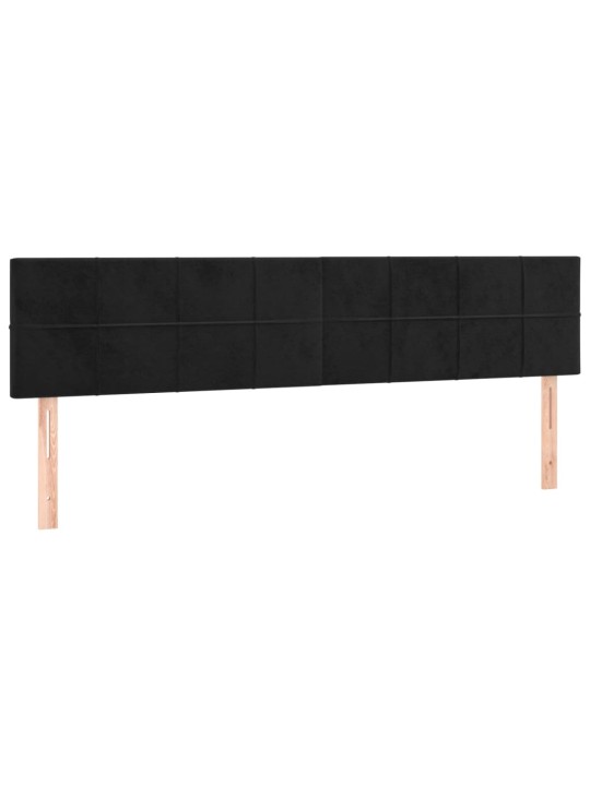 Box spring postel s matrací a LED černá 160x200 cm samet
