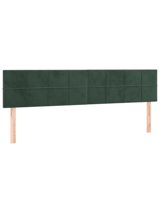 Box spring postel s matrací a LED tmavě zelená 160x200 cm samet