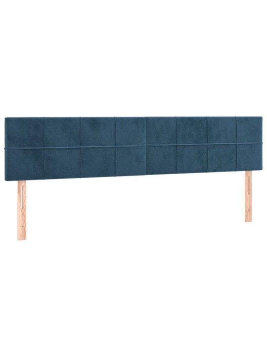 Box spring postel s matrací a led tmavě modrá 180x200 cm samet