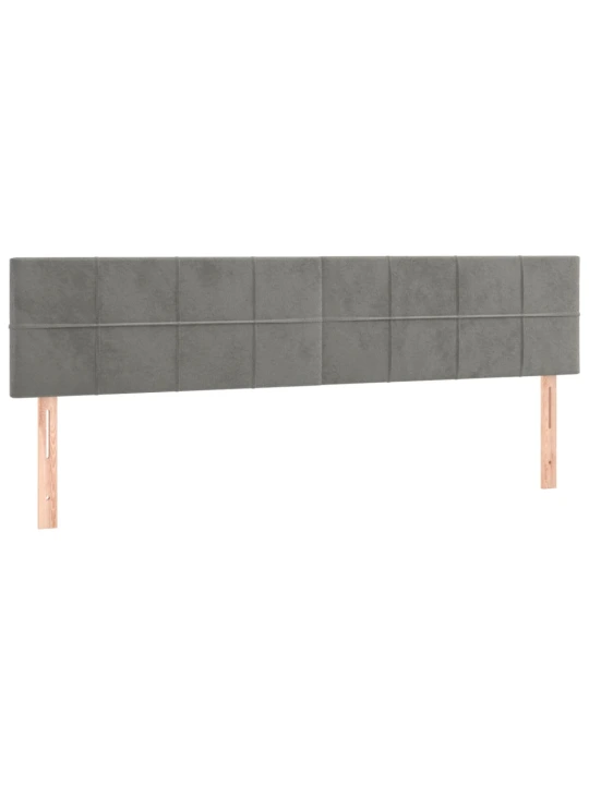 Box spring postel s matrací a LED světle šedá 200x200 cm samet