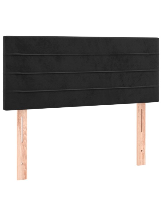 Box spring postel s matrací a LED černá 80 x 200 cm samet