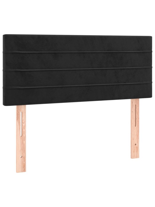 Box spring postel s matrací a LED černá 90x200 cm samet