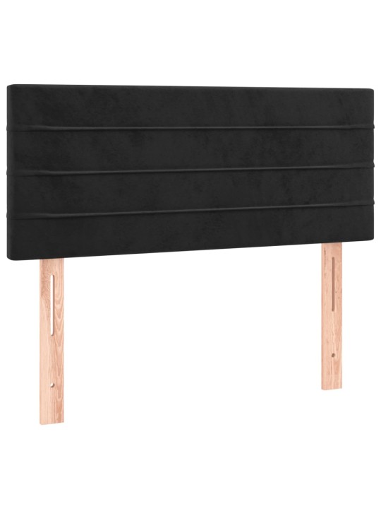 Box spring postel s matrací a LED černá 120x200 cm samet