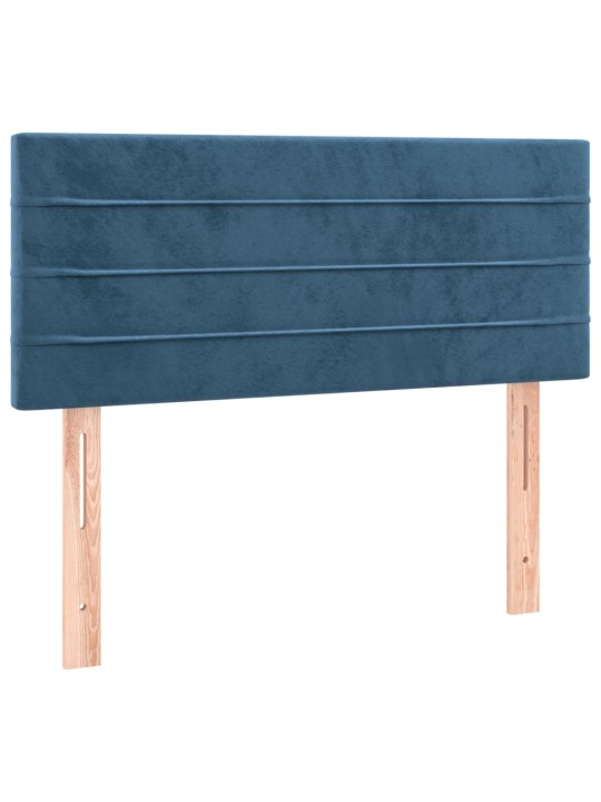 Box spring postel s matrací a LED tmavě modrá 120x200 cm samet