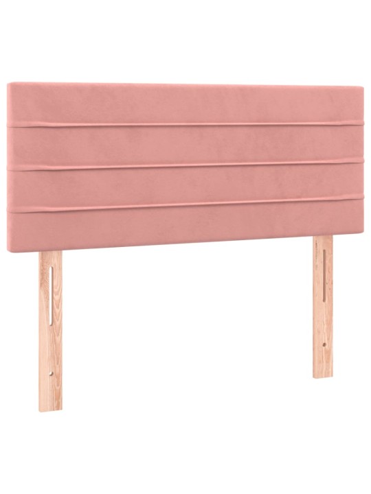 Box spring postel s matrací a LED růžová 120x200 cm samet