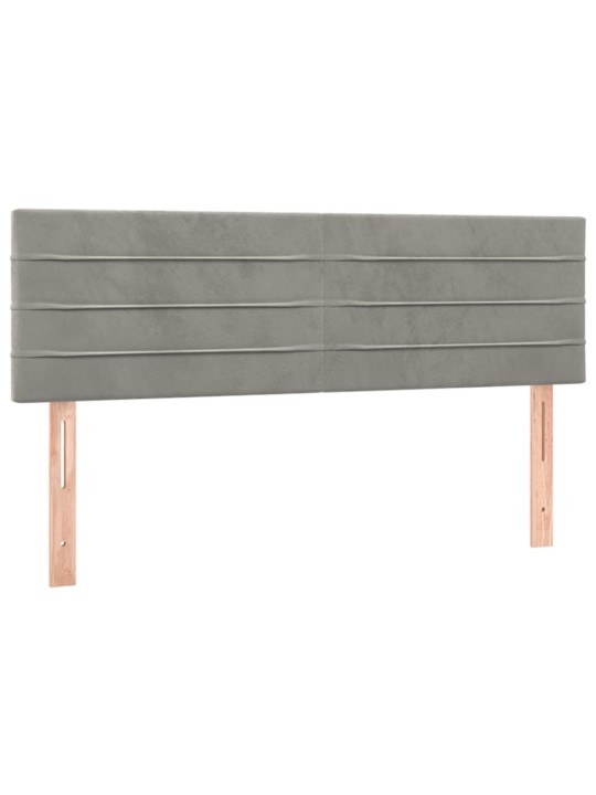Box spring postel s matrací a LED světle šedá 140x190 cm samet