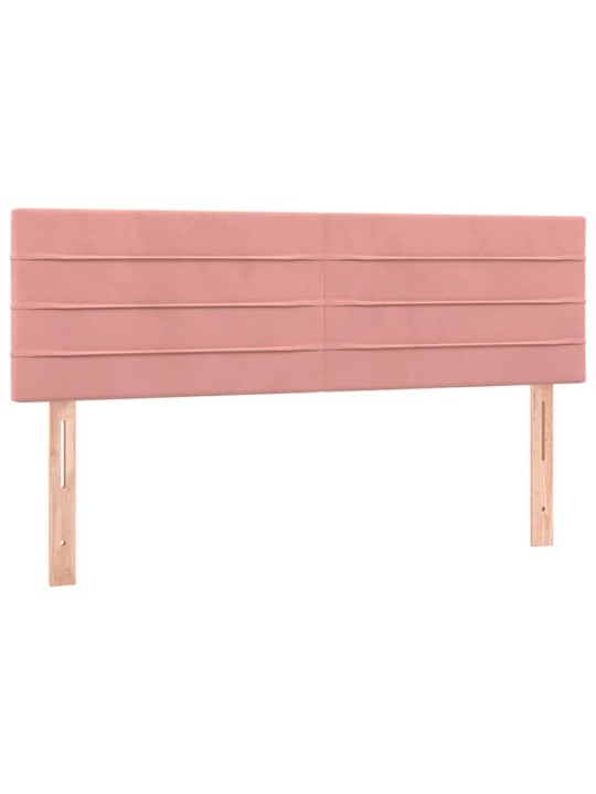 Box spring postel s matrací a LED růžová 140x190 cm samet