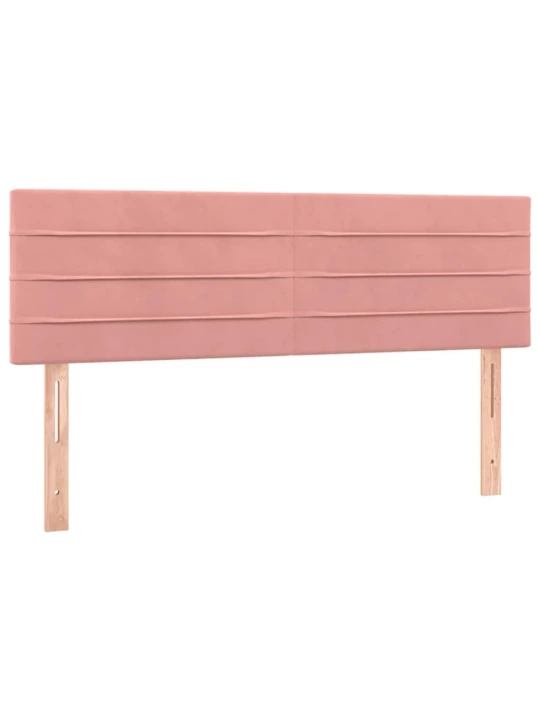 Box spring postel s matrací a LED růžová 140x190 cm samet