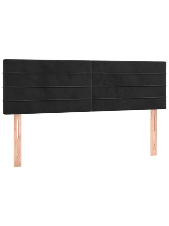 Box spring postel s matrací a LED černá 140x200 cm samet