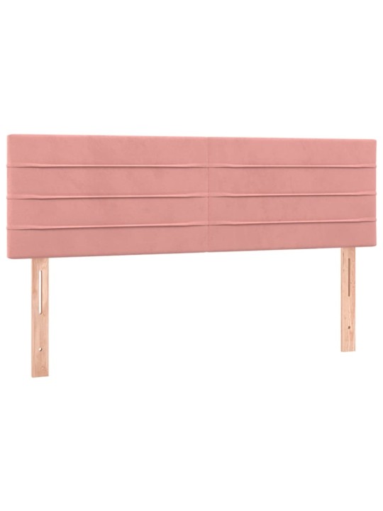 Box spring postel s matrací a LED růžová 140x200 cm samet