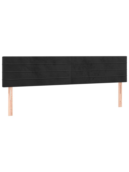 Box spring postel s matrací a led černá 160x200 cm samet