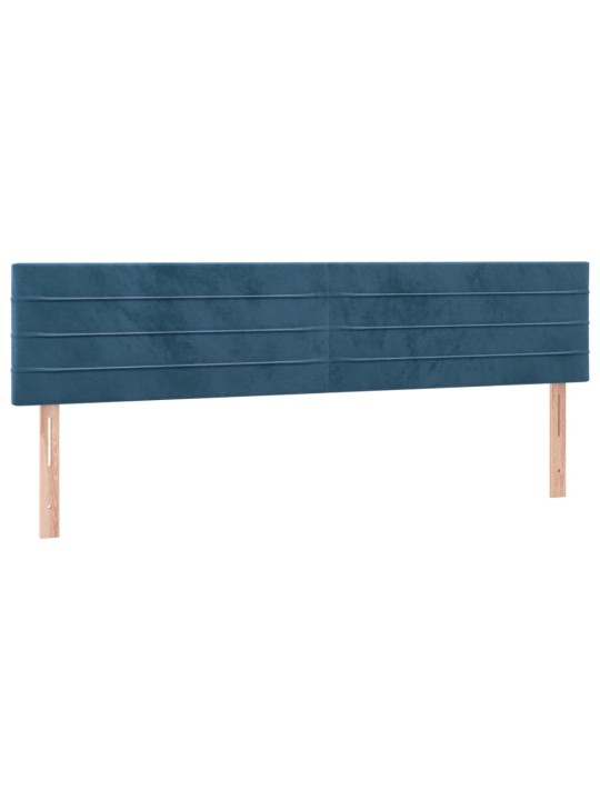 Box spring postel s matrací a LED tmavě modrá 180x200 cm samet