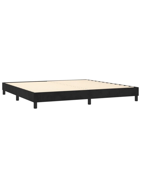 Box spring postel s matrací a LED černá 200x200 cm samet