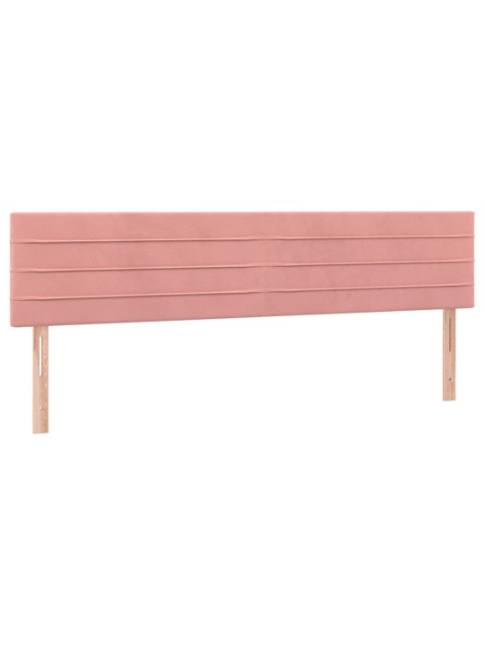 Box spring postel s matrací a LED růžová 200x200 cm samet