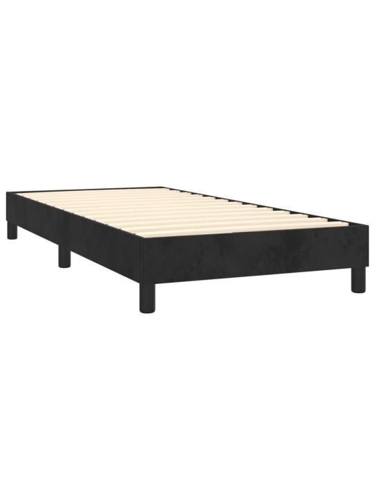 Box spring postel s matrací a LED černá 80 x 200 cm samet
