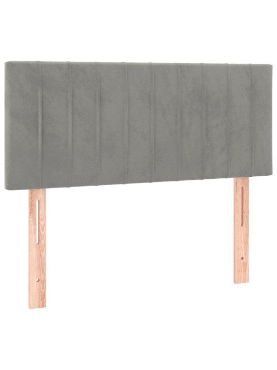 Box spring postel s matrací a LED světle šedá 120x200 cm samet